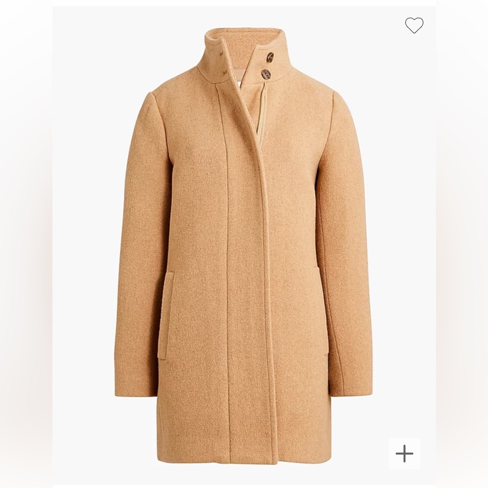 J Crew Button-Neck City Coat Size 4